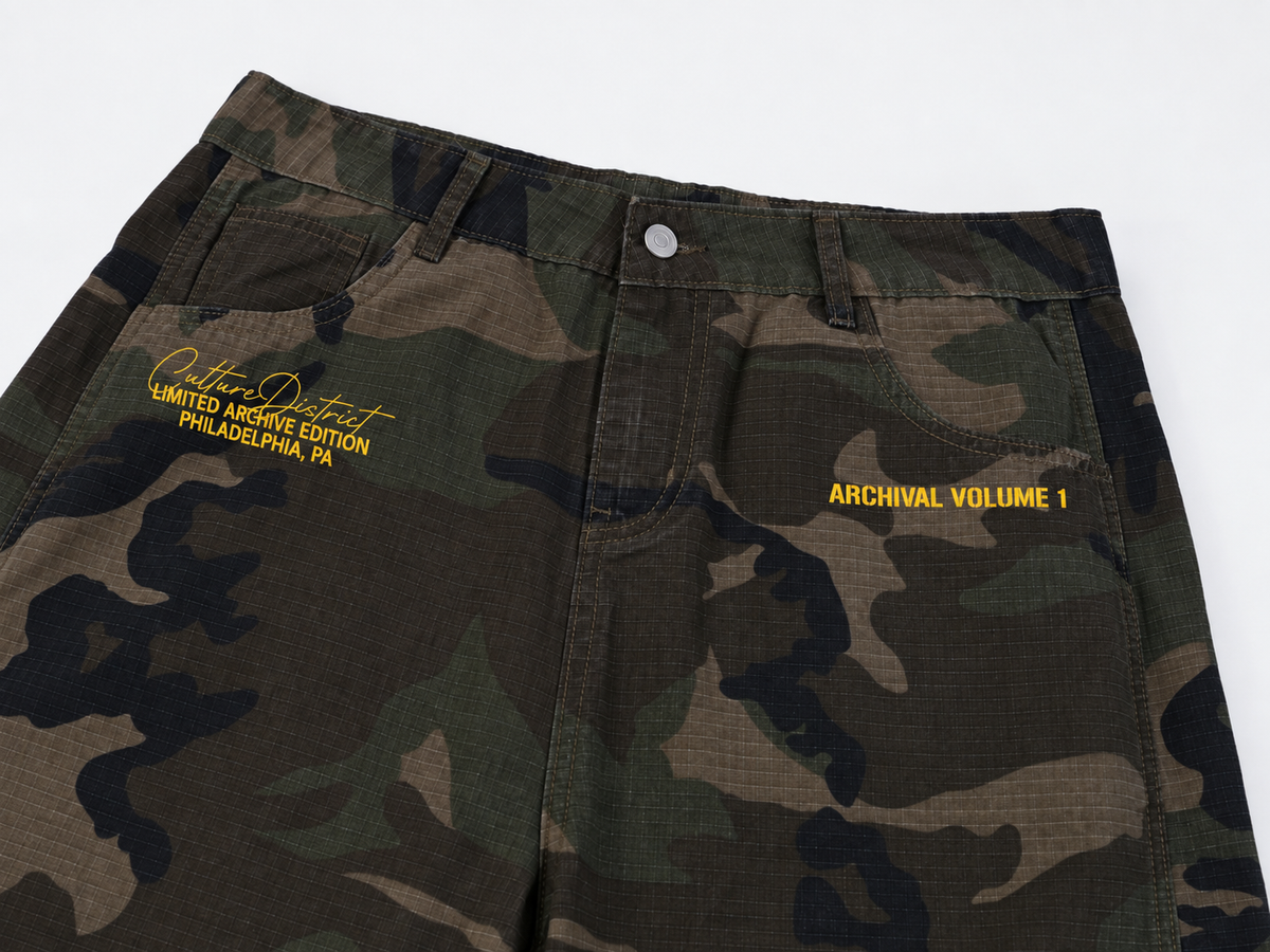 "Archival" Camo Cargos