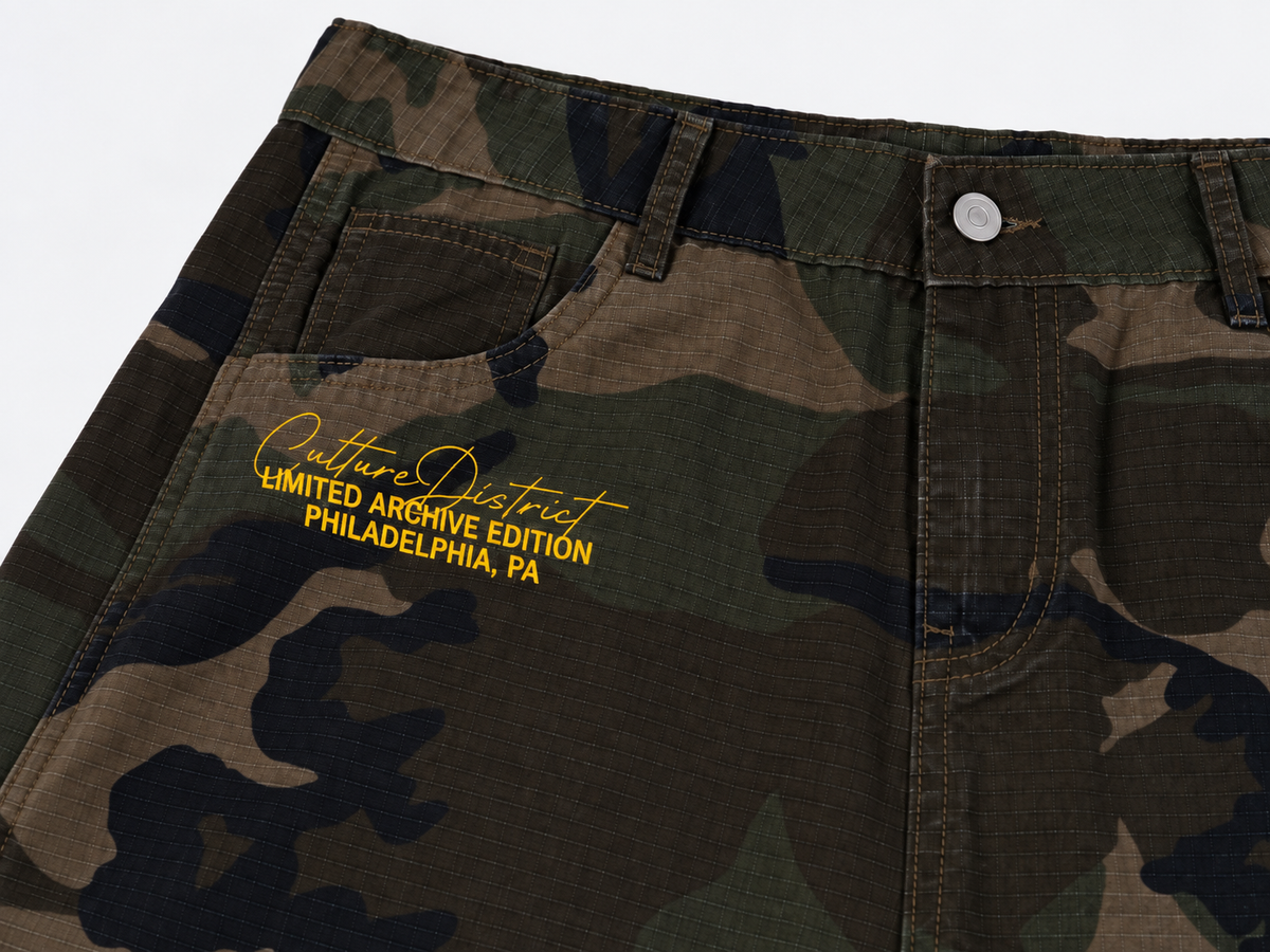 "Archival" Camo Cargos