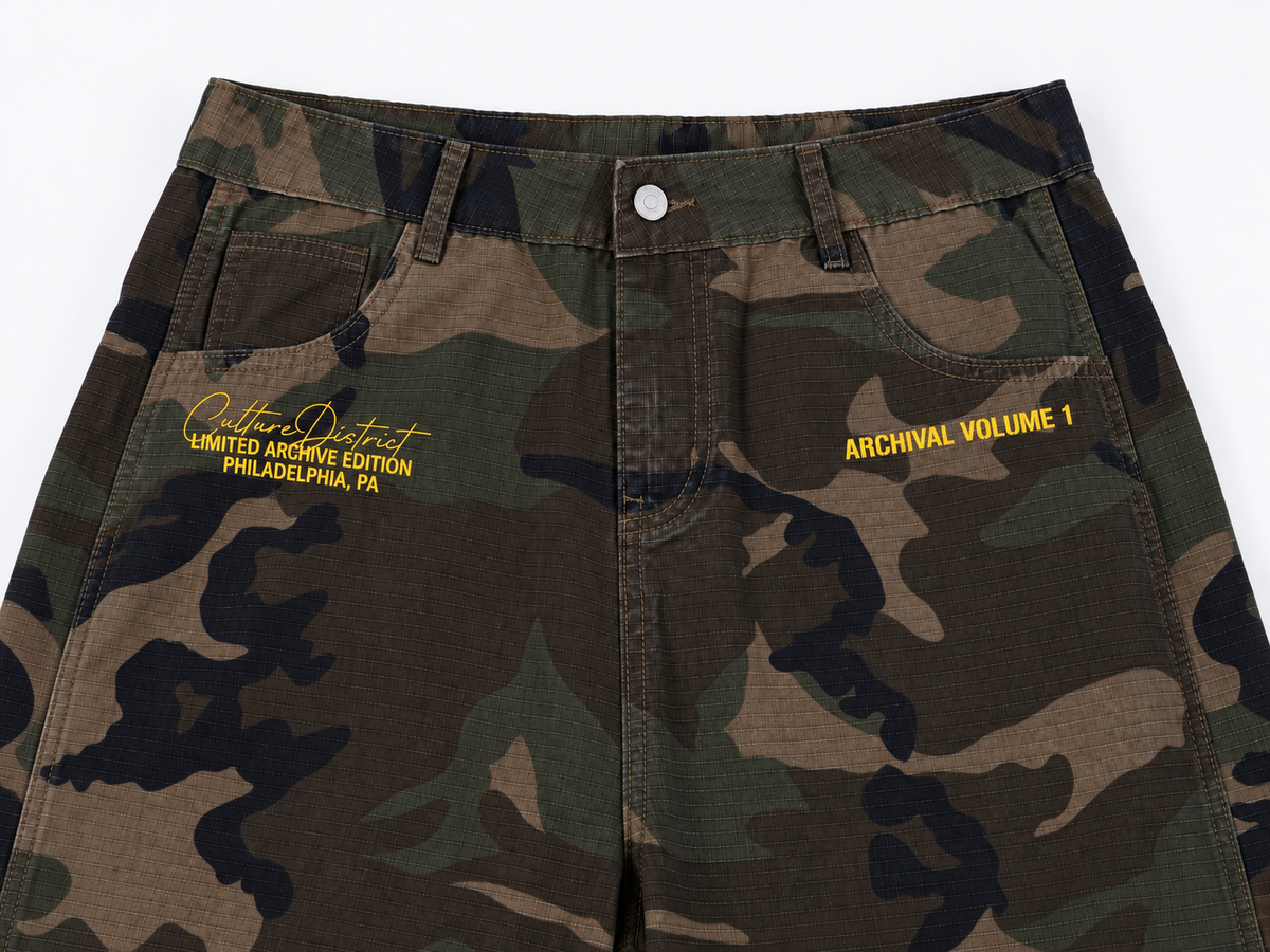 "Archival" Camo Cargos